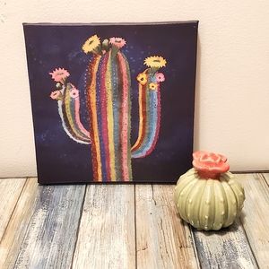 Cactus 🌵 decor - Wall canvas art Disney pixar coco style + Cactus ceramic